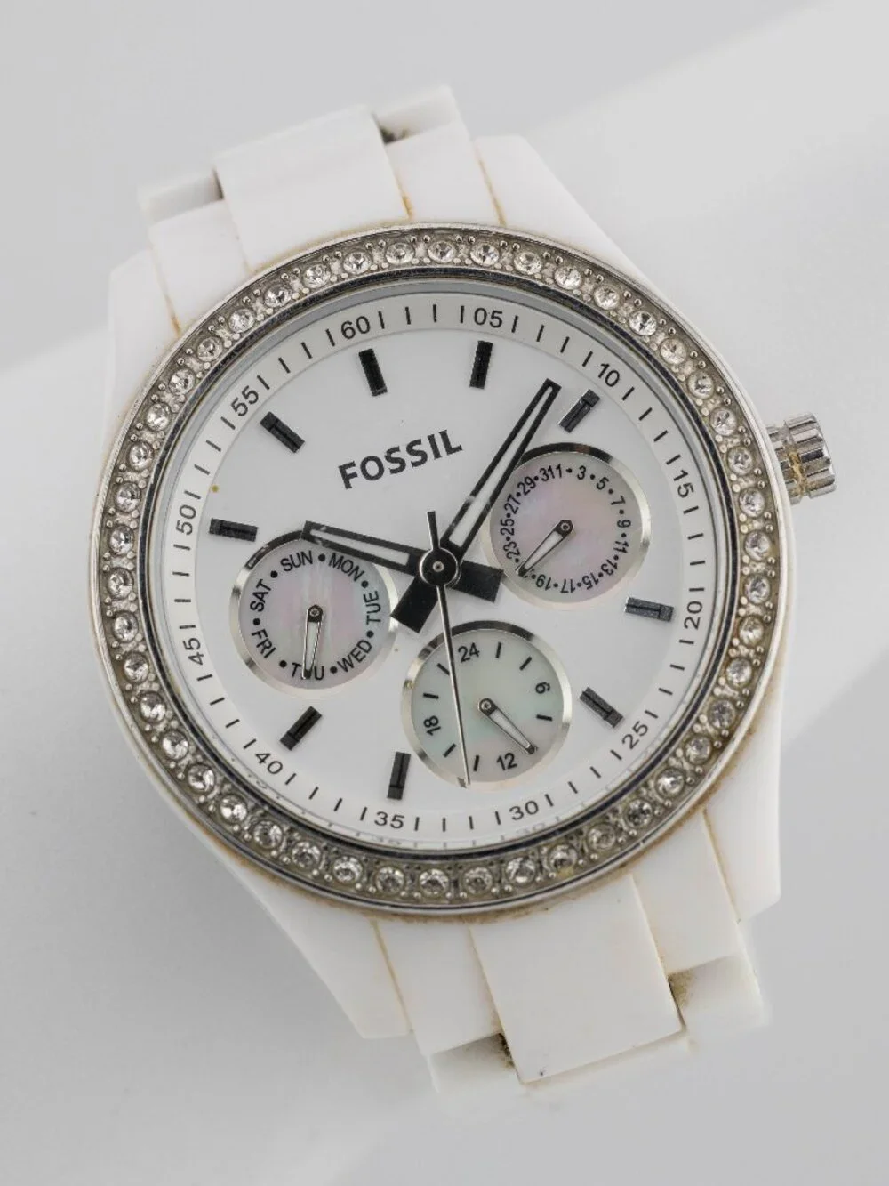 Fossil ES1967 Stella White Multifunction Quartz Analog Women's Watch New Battery